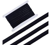 GORGECRAFT Cinta Elástica Antideslizante de 10 Yarda Y 10 mm de Ancho Banda Elástica de Silicona Goma Elástica Cinturón Elástico para Manualidades Costura de Prendas para Cortos Deportivos Negro