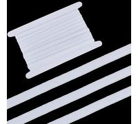 GORGECRAFT Cinta Elástica Antideslizante de 10 Yarda Y 10 mm de Ancho Banda Elástica de Silicona Goma Elástica Cinturón Elástico para Manualidades Costura de Prendas para Cortos Deportivos Blanco