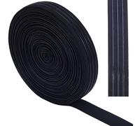 GORGECRAFT Cinta Elástica Antideslizante de 10 yarda Y 20mm de Ancho,Cinta Elástica de Silicona de Línea Recta,Cinta Elástica de Goma,Correas Elásticas,Cinturón para Pantalones Cortos Deportivos,Negro