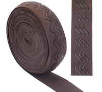 GORGECRAFT Cinta Elástica Antideslizante de 10 Yarda Y 28mm de Ancho,Cinta Elástica de Silicona con Ondas,Gomas Elásticas,Correas Elásticas,Cinturón para Manualidades,Costura de Prendas,Coco Marrón