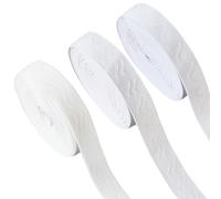 GORGECRAFT Cinta Elástica de Silicona Antideslizante de 3 Yardas X 15mm con Ondas para Cinturón para Manualidades Costura Pantalones Cortos Deportivos Y Accesorios. Blanco