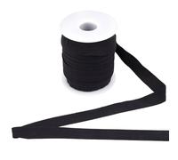 GORGECRAFT Cinta Elástica Plegable de Nailon Negro de 20 m Y 15mm para Envolver el Cabello, Cintas para el Cabello, Cintas para la Cabeza, Cintas para Encuadernar, Costura Artesanal