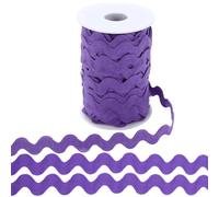 GORGECRAFT Cinta Ondulada de Ribete de Raglán con Ribete de Raglán de Color Lavanda de 25 Yarda X 10mm Ribete de Encaje En Zigzag Ribete de Trenza Cintas de Poliéster Onduladas para Manualidades de C
