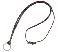 GORGECRAFT Collar de Cuero para Gafas Cordón Retro de Piel de Vaca Marrón Lazo Ajustable para Colgar Anillo Redondo Plateado Correa para Gafas de Sol Cadena para Sujetar Gafas Hombres Y Mujeres
