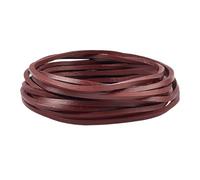 GORGECRAFT Cordón de Cuero de Vaca de 5 m X 4mm Tiras de Cuero Genuino Correa de Cuero Plana de 4mm de Grosor Hilo Trenzado Marrón para Manualidades Pulseras Collares Bisutería Y Cordones para Botas.