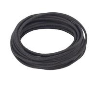 GORGECRAFT Cordón de Cuero de Vaca Esmerilado 5mX2.5mm Redondo de Cuero Genuino de Grano Superior Negro de Piel de Yak Natural Cuerda Trenzada Hilos para Pulseras Collares Llaveros Fabricación