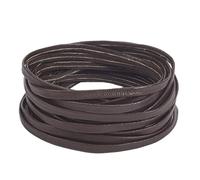 GORGECRAFT Cordón de Cuero Plano 5mx5mmx1mm Tiras de Cuero con Patrón de Lichi de Doble Cara Gruesas Correas de Cuero de Piel de Cordero Suave Cuerda de Cuero de PU Brillante Coco Marrón