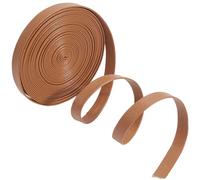 GORGECRAFT Cordón de Cuero Plano de Doble Cara 5mx10mmx1mm Tira de Cuero de Grano de Lichi Correa de Cuero PU de Perú Cuerda de Cuero Plegable para Manualidades Collares Herramientas de Taller