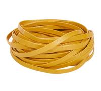 GORGECRAFT Cordón de Cuero Plano de Doble Cara 5mx5mmx1mm Tiras de Cuero de Grano de Lichi Plegables Correa de Cuero de Piel de Cordero Suave Cuerda Plegable de Cuero PU para Hacer Pulseras Oro