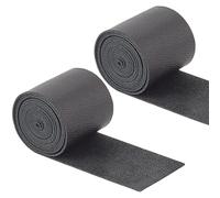 GORGECRAFT Cordón de Cuero Plano Genuino de 9-10mX3cm Tiras de Piel de Oveja Correa de Cuero Negro Piel de Cordero de Grano Superior Suave para Herramientas Talleres Manualidades Pulseras Fabricación