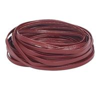 GORGECRAFT Cordón de Cuero Plano Plegable 5mx5mmx1mm Correa de Cuero de Cordero de Lichi de Doble Cara Tiras de Cuero de PU Suave Cordón de Cuero Brillante para Manualidades de Bricolaje Rojo Oscuro