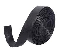 GORGECRAFT Correas de Cuero PU Negras 5mx20mmx1mm Cinta para Ribetes y Tiras Plegables Textura de Piel de Cordero Cordón Plano Sintético PU para Costura