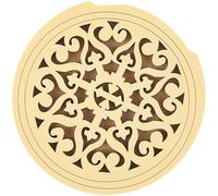 GORGECRAFT Cubierta de Madera para Boca de Guitarra 10.5cm Color Amarillo Claro con Diseño de Flores para Pastilla Protector Reductor de Retroalimentación Supresor Y Eliminador de Guitarras Acústicas.