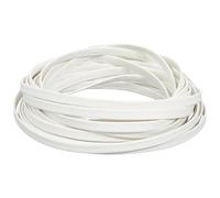 GORGECRAFT Cuerda de cuero plegable blanca de 5.5 yardas, 1 mm de grosor, tiras de cuero de grano de lichi, correa de piel de cordero de doble cara, ribete de cuero para manualidades, pulseras