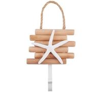 GORGECRAFT Gancho de Estrella de Mar Ganchos de Pared de Madera Rústica Perchas para Toallas con Temática Náutica para el Hogar Y la Playa Percha para con Animales del Océano Llavero Colgante 15x12cm