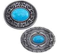 GORGECRAFT Hebilla de Cinturón Turquesa Occidental Hebilla Medieval Vintage Cierre de Cinturón Moda Bohemia Joyería Turquesa Cinturón Punk Hebillas Se Adapta A Correa de Cinturón de 40mm