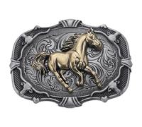 GORGECRAFT Hebillas de Cinturón de Caballo para Hombre Vaquero Occidental 84×64mm Hebillas de Cinturón de Caballo para Correr Doradas Antiguas Hombres Vintage Vaquero Occidental Americano Halloween
