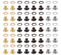 GORGECRAFT Kit de Ojales Metálicos de 1mm con 200 Juegos de 4 Colores con Arandelas para Manualidades de Papel Cuentas Ropa Cinturones Bolsos Cuero Y Lona.