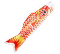 GORGECRAFT Manga de Viento de Pez Koi de 46.5 Pulgada Bandera de Carpa Naranja Y Roja Pancartas de Poliéster 3D Japonesas para Colgar Al Aire Libre Decoración Koinobori para Pared Árbol