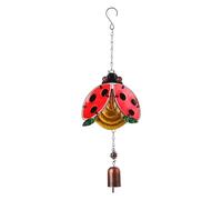 GORGECRAFT Mariquita Carillón de Viento Colgante Insecto Carillones de Viento Campana Arte de Hierro Pequeño Colgante Rústico Adorno para el Hogar para Jardín Patio Interior Exterior Colgante