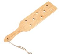 GORGECRAFT Paleta de Madera de Haya con Orificios de Flujo de Aire En Forma de Corazón Paleta de Madera de Fraternidad Griega de Bambú Ligera con Superficie Lisa para Senderismo Picnics 33.6x7.2cm