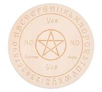 GORGECRAFT Patrones Textos Tablero de Péndulo Adivinación de Madera Metafísica Tablero de Mensajes Tablero de Tallado de Madera Adivinación Brujería Altar Coaster 7.8 pulgada