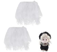 GORGECRAFT Peluca Rizada de Pelo de Muñeca, Color Blanco, de 2 x 100 x 180mm, Fibra de Lana Teñida A Mano para Pelucas de Figuras, Manualidades Y Materiales de Arte.