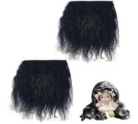 GORGECRAFT Peluca Rizada de Pelo de Muñeca, Color Negro, de 2 x 100 x 180mm, Fibra de Lana Teñida A Mano para Pelucas de Figuras, Manualidades Y Materiales de Arte.