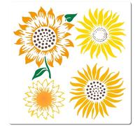 GORGECRAFT Plantilla de Girasol de 30x30cm, Reutilizable, con Diseño Floral, para Pintar sobre Madera, Vallas, Paredes, Lienzo, Muebles, Decoración del Hogar, Granjas, Manualidades