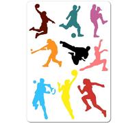 GORGECRAFT Plantilla de Jugador de Baloncesto de Plástico con Tema Deportivo Fútbol Tenis Pelota para Correr Plantilla de Dibujo de Atleta Plantillas Reutilizables de PET para Álbumes 29.7x21cm