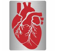 GORGECRAFT Plantilla de Metal con Forma de Corazón de 19x14cm para Órganos Internos del Cuerpo Humano de Acero Inoxidable Reutilizable para Pintar Álbumes de Recortes Grabado Pirograbado Manualidades