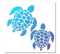 GORGECRAFT Plantilla de Tortuga Marina 2 Plantilla de Tortuga 18x18 cm Cuadrado de Plástico Reutilizable Tema Del Océano de Verano Plantilla de Dibujo para Pintar En la Pared Muebles Tela Scrapbooking