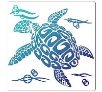 GORGECRAFT Plantillas de Tortuga 30 × 30 cm Plantilla de Pintura de Animales del Océano Plantilla Hueca Cartel Reutilizable Plantillas Cuadradas para Pintar En Madera Pared Scrapbooking Tarjeta Piso