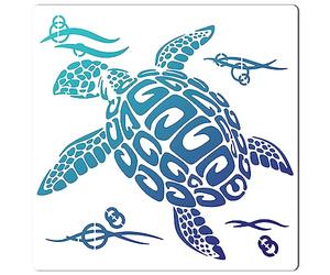 GORGECRAFT Plantillas de Tortuga 30 × 30 cm Plantilla de Pintura de Animales del Océano Plantilla Hueca Cartel Reutilizable Plantillas Cuadradas para Pintar En Madera Pared Scrapbooking Tarjeta Piso
