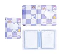 Gorgecraft Pvc 1pcs 3 pulgadas Álbum de Fotos Kpop Mini Álbum de Fotos Amor Corazón Hueco Photocard Id Titular Libro Photocard Carpeta Fundas para Tarjetas 40 bolsillos con Patrón de Nube (Púrpura)