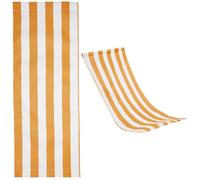 GORGECRAFT Reemplazo de Silla de Playa de Algodón con Diseño de Rayas Amarillas Y Blancas, Tela Repuesto de Silla de Salón, Eslinga Reclinable para Jardín, Patio, Relajación En la Playa