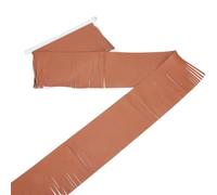 GORGECRAFT Ribete de Flecos de Gamuza de 2.5 m X 10cm Doble Cara de Cuero Sintético PU Borla de Costura Color Camel Flecos Largos para Manualidades de Costura Vestidos Bolsos Ropa Faldas Y Adornos.