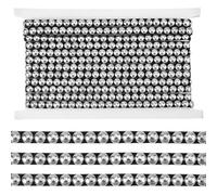 GORGECRAFT Ribete de Metal Convexo de 5.5 m con Cabeza de Tachuela Termoadhesiva de 8mm Plata con Base de Cuero Negro Remaches Redondos Decorativos Tapicería Ideal Manualidades Bolsas de Ropa.