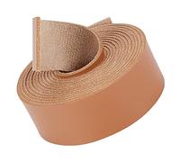 GORGECRAFT Rollo de Correa de Cuero Tan Mate de 2 m de Largo Y 25 mm de Ancho Tiras de Cordón de Cuero Planas de 2 mm de Grosor Envoltura de Cinturón Cuerda Trenzada de Cuero de Un Solo Lado