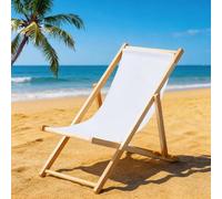 GORGECRAFT Sillas de playa más gruesas para patio, lona de 118 x 43,5 cm, sillas plegables de repuesto, sillas de tela para exteriores, sillas reclinables portátiles blancas para vacaciones de verano