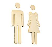 GORGECRAFT Targhe per WC Autoadesive per Signore e Signori, Segni Della Porta Del Bagno per La Casa, Hotel, Ufficio, Memorizzare, Parcheggio, Ristorante (Gold)