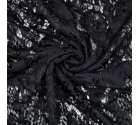 GORGECRAFT Tela de Encaje Negro Bordada de 3x1.5m con Flores de Ganchillo Cinta para Vestido Adorno de Nailon Mantel de Encaje Estampado Bohemio Vintage Superposición de Mesa para Boda Velo de Novia