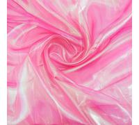 GORGECRAFT Tela Iridiscente Rosa de 3X 1.5m Poliéster Arcoíris Mágico Encaje Holográfico Gasa Transparente Brillante Telas de Organza Degradada para Vestidos Disfraces Decoración de Fondo Suministros