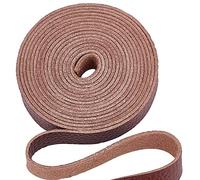 GORGECRAFT Tira de Correa de Cuero Marrón de 0.5 Pulgada de Ancho Y 79 Pulgadas de Largo Patrón de Lichi Tiras de Cinturón de Cuero Envoltura Cordón Plano de Un Solo Lado para Manualidades Proyectos