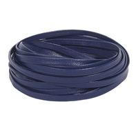 GORGECRAFT Tiras de Cuero Sintético de Grano de Lichi 5mx5mmx1mm Cordón de Cuero Plano Correa de Cuero de Cordero de Doble Cara Cuero Plegable Brillante Suministros para Hacer Joyas Azul Marino