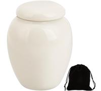 GORGECRAFT Urna de Cenizas Humanas Urnas de Cremación Pequeñas Urnas Conmemorativas para Cenizas Humanas Urnas Funerarias de Cerámica Pequeñas Recipiente para Recuerdo Funerario Gatos Conejos Blanco