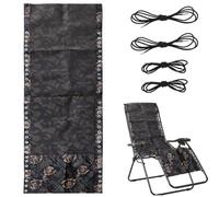 GORGECRAFT Zero Gravity Tela de Repuesto para Silla Antigravedad con 4 Pieza de Reparación de Sillón Reclinable de Patio,Cordones Elásticos de Encaje para Silla de Jardín,Color Marrón Coco