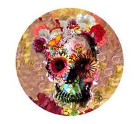 Gorgeous Flores Sugar Skull Color Impreso Redondo Goma Antideslizante Alfombrilla de ratón Pad Gaming Mouse Pad