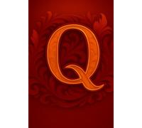 Gorgeous, red, monogrammed journal notebook with a capital letter Q on the front cover. by Christine Iverson