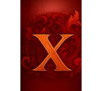 Gorgeous red, monogrammed journal notebook with a capital letter X on the front cover.